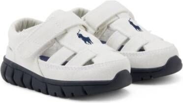 Ralph Lauren Kids Polo Pony caged-design sneakers White