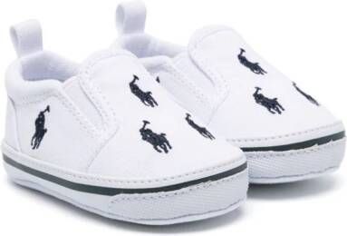 Ralph Lauren Kids Polo Pony canvas pre-walkers White
