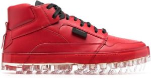 RBRSL RUBBER SOUL high-top lace-up sneakers Red