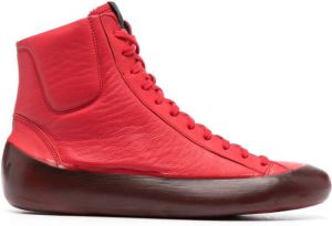 RBRSL RUBBER SOUL zip-up leather ankle boots Red