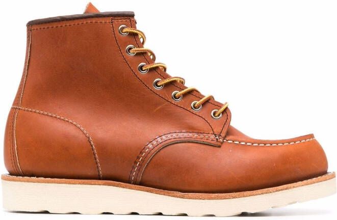 Red Wing Shoes chunky lace-up leather boots Brown
