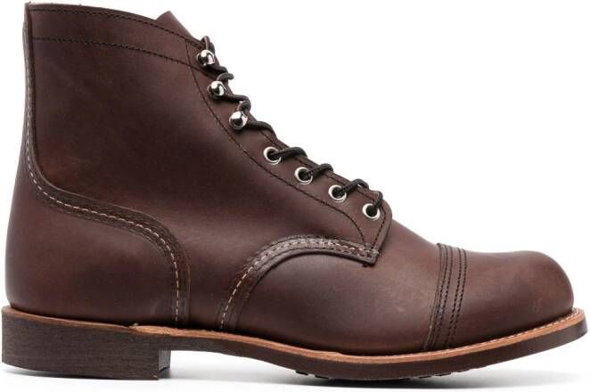 Red Wing Shoes Iron Ranger leather ankle boots Brown