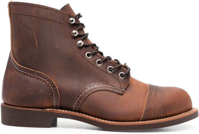 Red Wing Shoes leather lace-up boots Brown