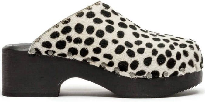 RE DONE 70s polka-dot studded clogs White