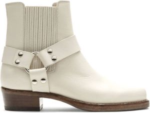RE DONE almond-toe ankle boots White