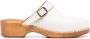RE DONE wooden-platform leather clogs White - Thumbnail 1