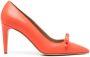 RED(V) bow-detail leather 90mm pumps Orange - Thumbnail 1
