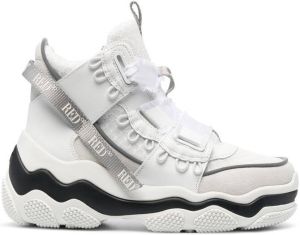 RED(V) logo tape-detail sneakers White