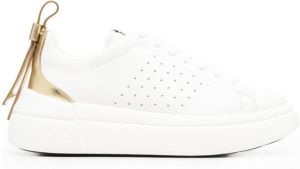 RED(V) low-top leather sneakers White