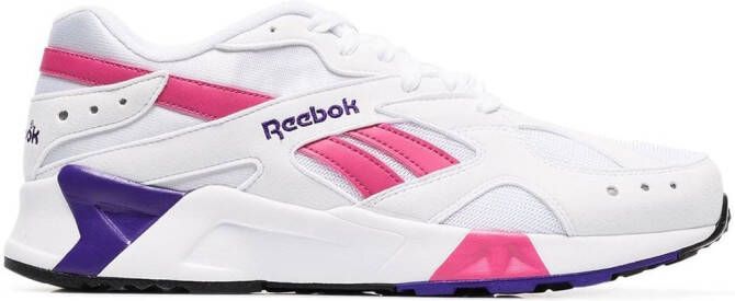 Reebok white Aztrek faux leather low top sneakers