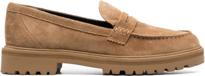 Reformation Agathea chunky suede loafers Brown