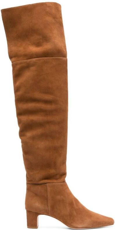 Reformation Reiss over-the-knee suede boots Brown