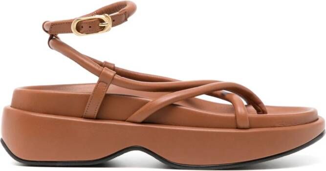 Reike Nen Gaji leather platform sandals Brown