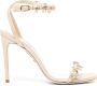 René Caovilla 100mm bow-detail crystal-embellished sandals Gold - Thumbnail 1
