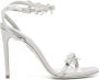 René Caovilla 100mm bow-detail crystal-embellished sandals Silver - Thumbnail 1