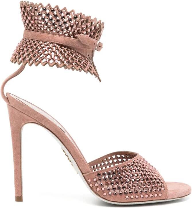 René Caovilla 110mm crystal-embellished sandals Pink