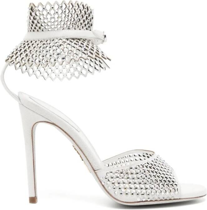 René Caovilla 110mm crystal-embellished sandals White