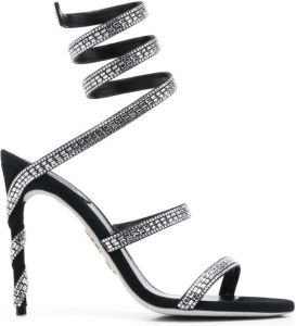 René Caovilla 115mm crystal-embellished sandals Black