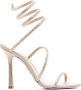 René Caovilla 115mm crystal-embellished wrap-around sandals Neutrals - Thumbnail 1