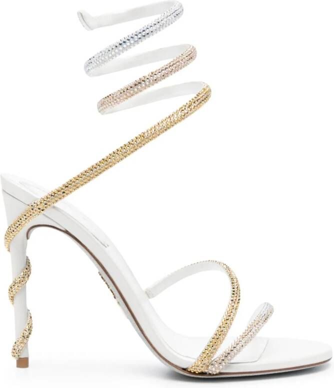 René Caovilla 115mm Margot sandals Gold
