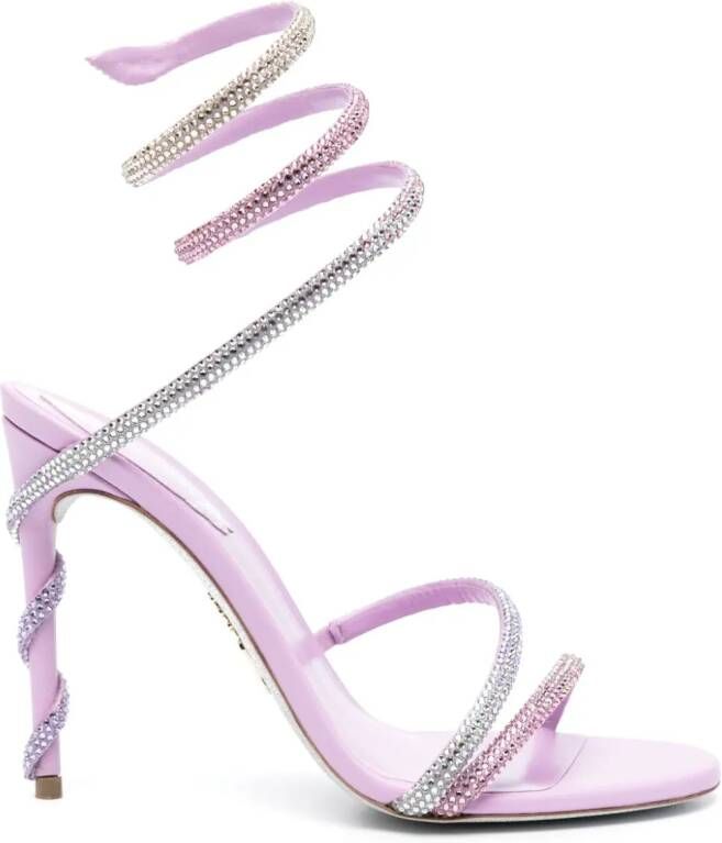 René Caovilla 115mm rhinestone-embellished sandals Purple