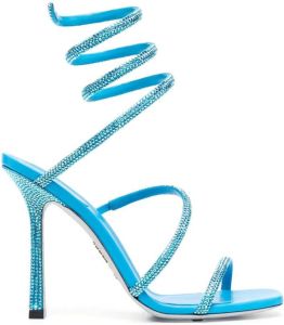 René Caovilla 120mm rhinestone heeled sandals Blue