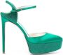 René Caovilla 137mm heeled leather sandals Green - Thumbnail 1