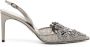 René Caovilla 80mm crystal-embellished slingback sandals Silver - Thumbnail 1