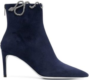 René Caovilla 80mm rhinestone-embellished ankle boots Blue