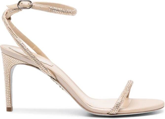 René Caovilla 85mm crystal-embellished sandals Neutrals