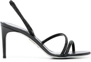 René Caovilla 85mm heeled leather sandals Black