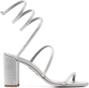 René Caovilla 85mm rhinestone-embellished sandals Silver