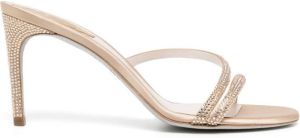 René Caovilla 90mm crystal-embellished sandals Gold