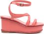 René Caovilla 90mm crystal-embellished wedge sandals Pink - Thumbnail 1
