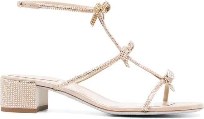 René Caovilla Caterina crystal-embellished sandals Gold