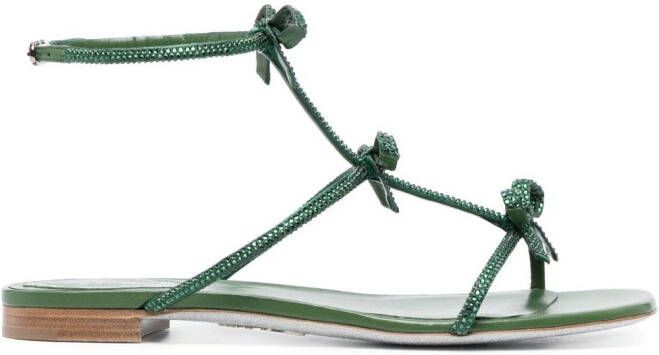René Caovilla Caterina crystal-embellished sandals Green