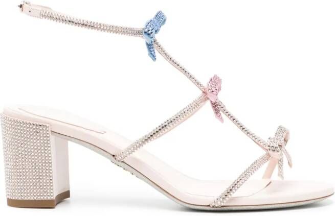 René Caovilla Caterina embellished leather sandals Pink