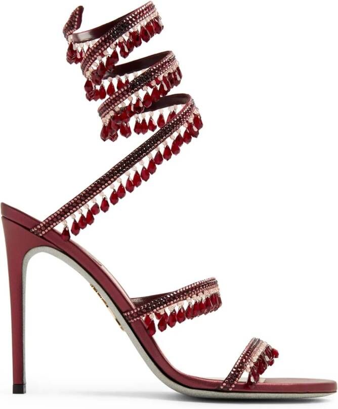 René Caovilla Chandelier 105mm open-toe sandals Red