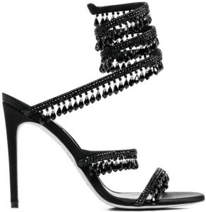 René Caovilla Chandelier crystal-embellished sandals Black