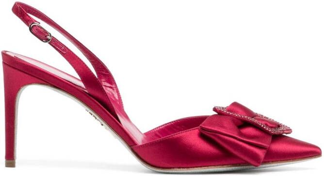 René Caovilla 70mm crystal-embellished leather sandals Red