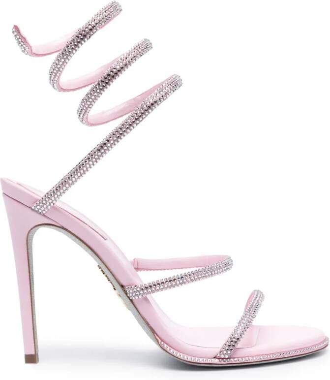 René Caovilla Cleo 105mm crystal-embellished sandals Pink