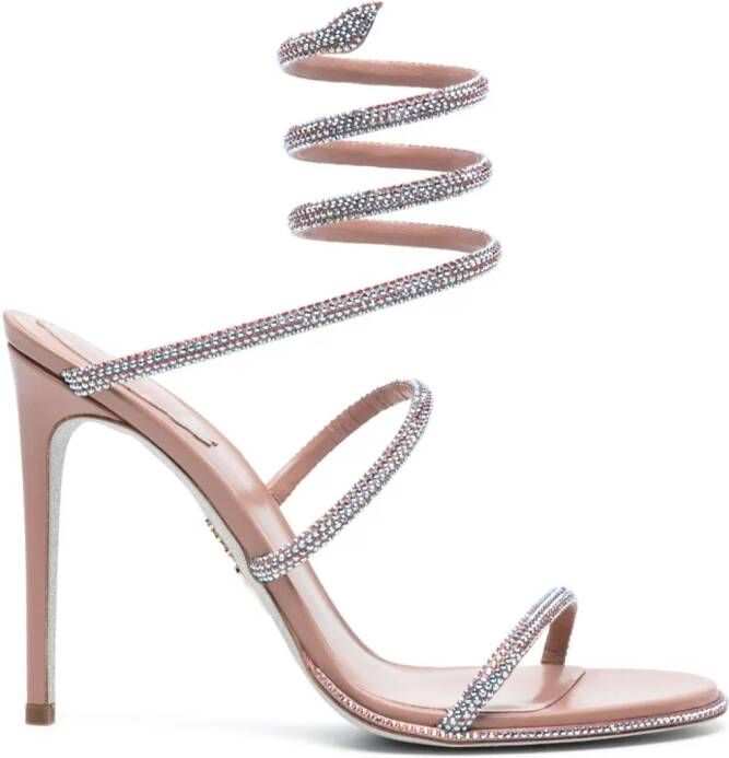 René Caovilla Cleo 105mm rhinestone-embellished sandals Pink