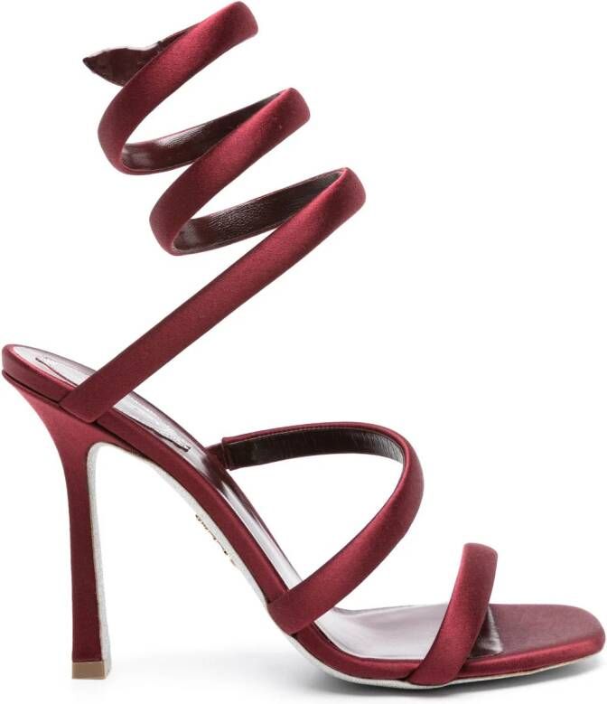 René Caovilla Cleo 105mm satin sandals Red