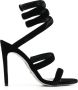 René Caovilla Cleo 110mm coiled-strap velvet sandals Black - Thumbnail 1