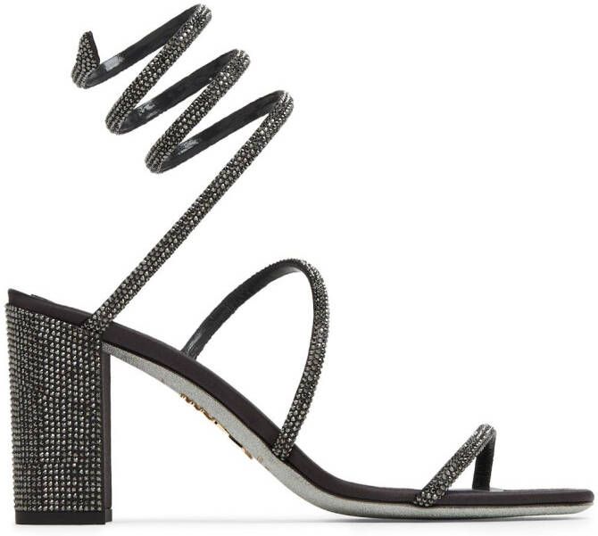 René Caovilla Cleo 80mm crystal-embellished sandals Black