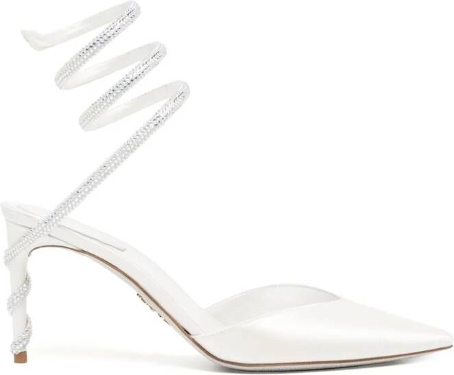 René Caovilla Cleo 80mm crystal-embellished sandals White
