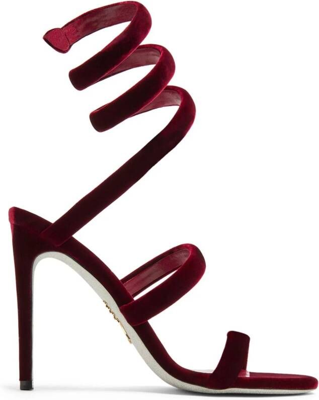 René Caovilla Cleo 80mm wraparound-style sandals Red