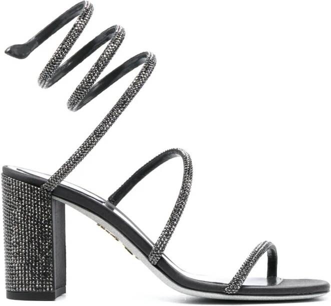 René Caovilla Cleo 90mm crystal-embellished sandals Grey