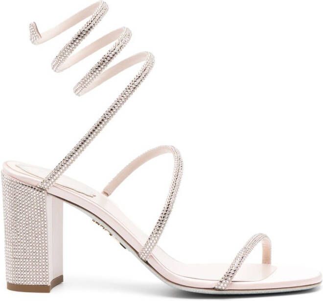 René Caovilla Cleo 93mm crystal-embelished sandals Pink