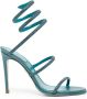 René Caovilla Cleo 95mm crystal-embellished sandals Blue - Thumbnail 1